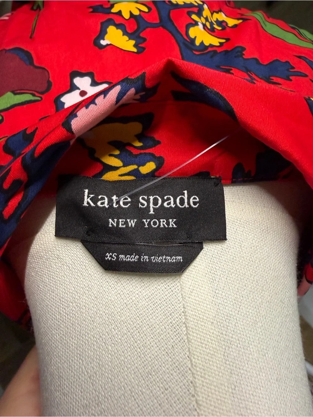 Kate Spade New York Red Floral Belted Cotton Shirt Dress XS